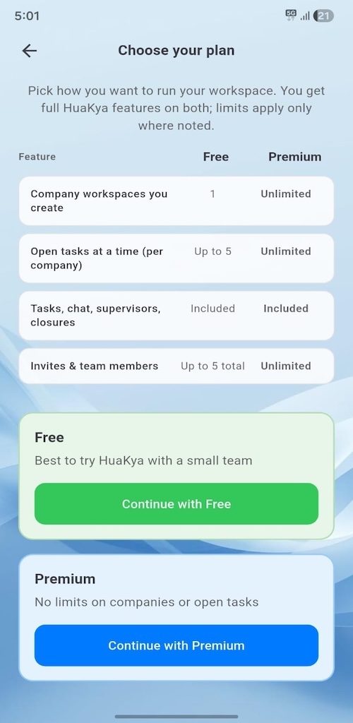 Choose your plan