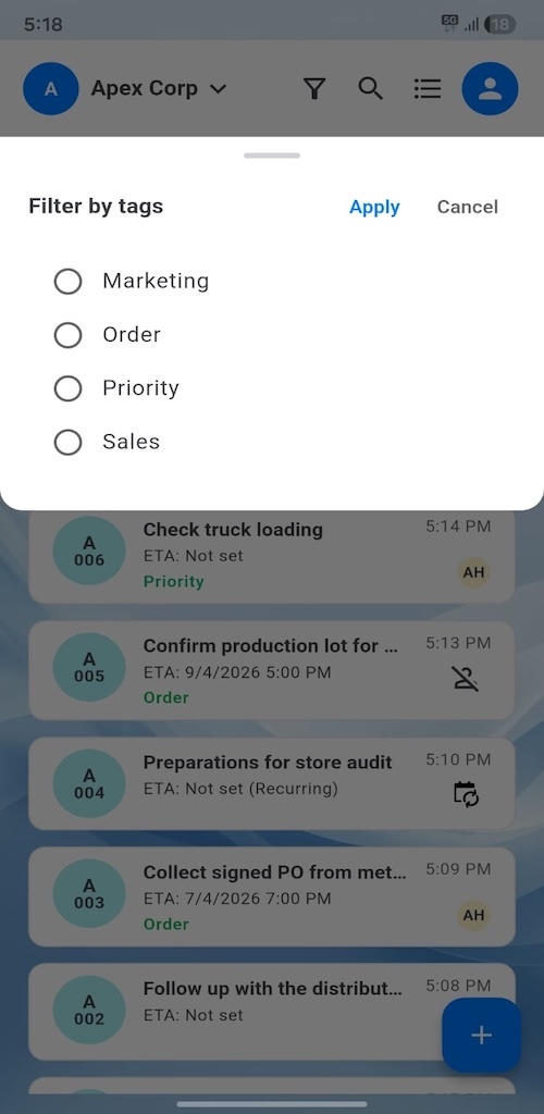 Filter by tags
